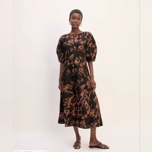 Everlane The Linen Short-Sleeve Scoop Midi Dress